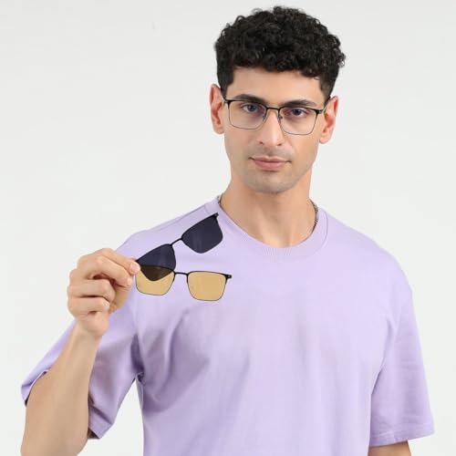 Image of HASHTAG EYEWEAR Stylish Magnetic Clip-On Sunglasses for Men and Women | Polarized UV Protection | Detachable Eyewear | Anti-Glare Clip On for Driving | Fashionable Shades