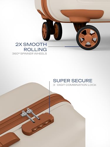 Image of Safari Pentagon Pro 8 Wheels 75cm Large Size Trolley Bag, Hard Case Polypropylene, 360º Wheeling Check in Luggage, Suitcase for Travel, Trolley Bags for Travel, Luxury Beige