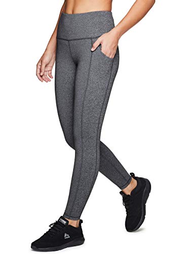 RBX Active Women's Full Length Power Hold High Waist Athletic Running Yoga Legging with Pockets F19 Charcoal M