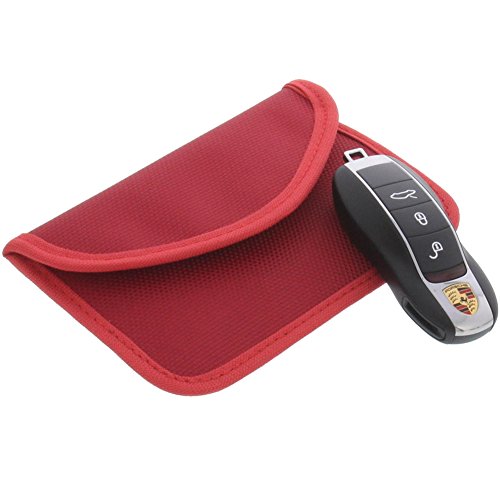 foto-kontor Housse de Protection Rouge Contre Les Ondes pour Les clés Keyless Entry Open Go Protection Contre Le vol Aucune Interception du Signal XL