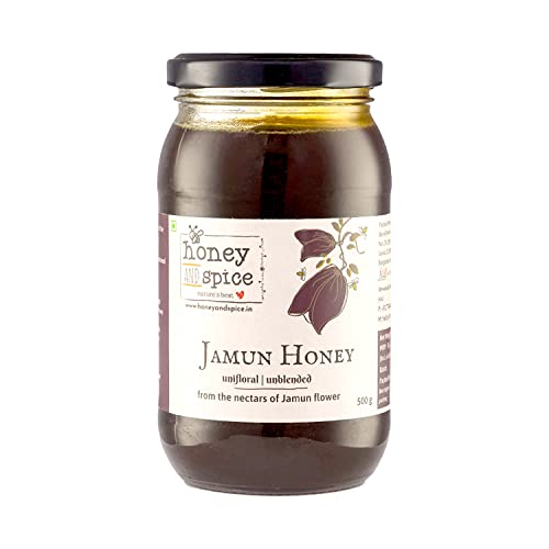Image of Honey and Spice Pure Raw Jamun Honey (500g) | From the nectars of Jamun Flower With No Added Preservatives | 100% Raw and Pure | Unblended and Unpasteurized | Natural and Original | Unprocessed | No Added Sugar | FDA certified