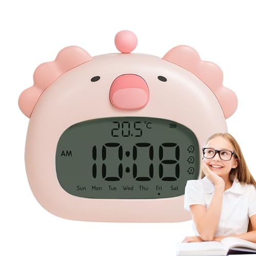 Reloj despertador genérico con luz, lámpara despertador recargable, luz nocturna Axolotl creativa, 6 luminosidades, dormitorio, oficina, salón y casa