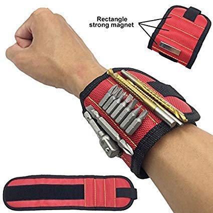 Wolblix Super Strong Adjustable Breathable Magnetic Wristband Wrist Strap for Holding Screws, Nails, Bolts, Drill Bits and Small Tools 2