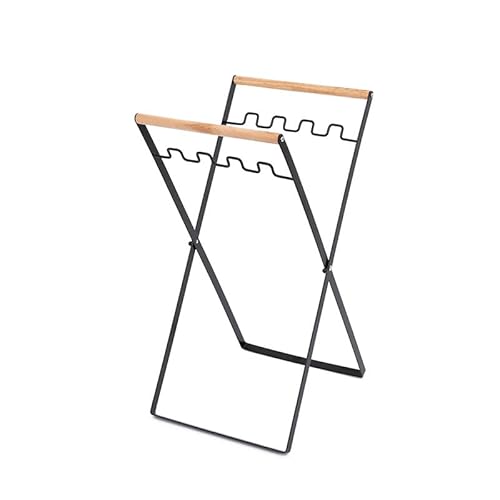 ゴミ袋ホルダー ゴミ袋&レジ袋スタンド 組み立て不要 10~45L対応 折りたたみ式 ゴミ袋 スタンド ダストボックス ダストスタンド ごみ箱 キッチン X型 角型 コンパクト 軽量 (ブラック)
