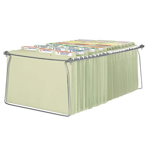 Smead Steel Hanging File Folder Frame, Legal Size, Gray, Adjustable Length 23" To 27", 2 Per Pack (64873) #TOP1