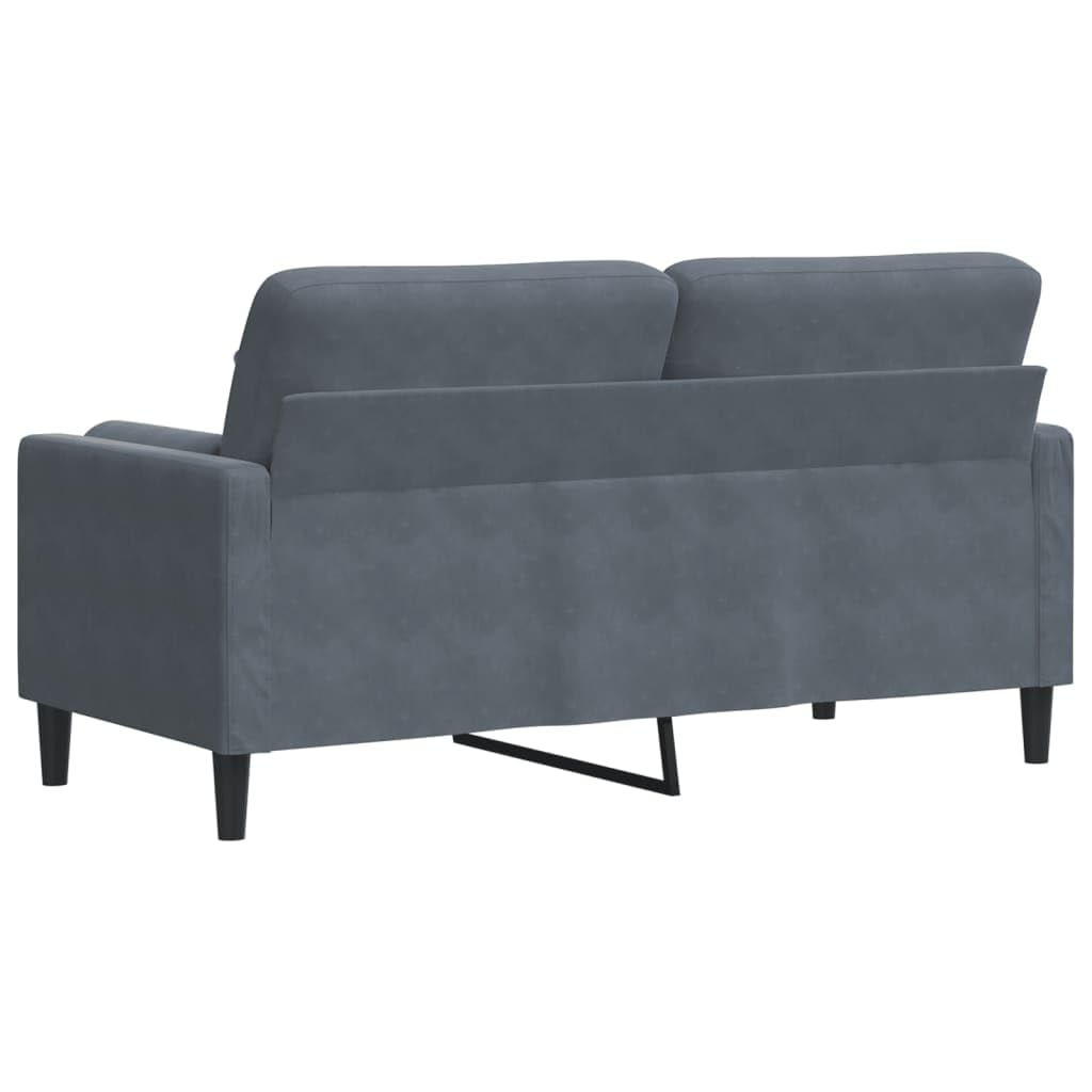 vidaXL Sofá de 2 plazas con Cojines Terciopelo Gris Oscuro 140 cm, sofá, sofá de salón, sofá de Tela, sofá tapizado, sofá de Tres plazas