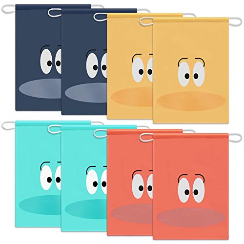 Preisvergleich Produktbild LAMTWEK 8 Stück Schuhbeutel mit Zugband / Transparente Fenster, Wasserabweisende Staubabweisende Schuhtaschen für Reisen oder Zuhause-Aufbewahrung.