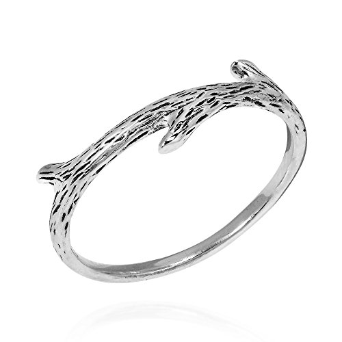 AeraVida Everyday Nature's Tree Branch Sterling Silver Ring | Delicate Women's Wedding Bands | Chic Comfort Fit Fashion Statement | Sizes 6-11