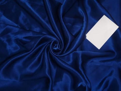Tissu 100 % satin de soie bleu encre royale 120g largeur 111,8 cm au mètre