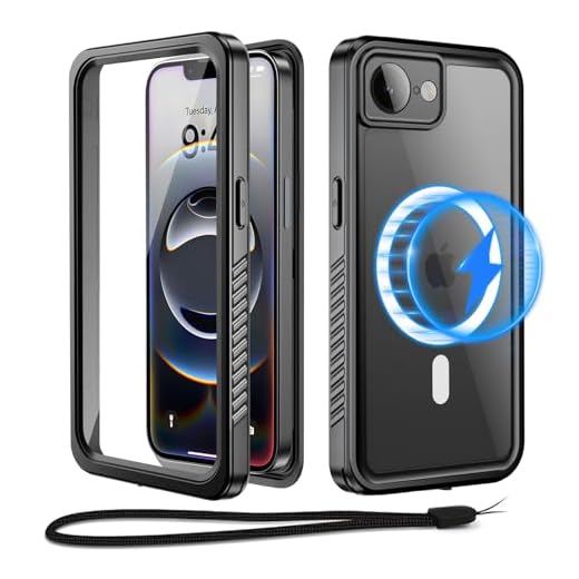 Beeasy für iPhone 17e / iPhone 16e Hülle Wasserdicht für MagSafe, 360 Grad Outdoor Schutzhülle mit Displayschutz, Wasserfest Handyhülle Stoßfest Staubdicht Panzerhülle Case 6,1", Schwarz
