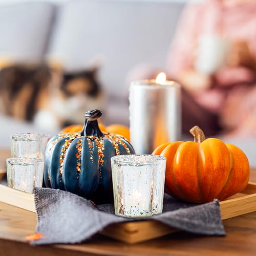 Upbud Votive Candle Holders Set Of 24, Speckled Mercury Silver Candle Holders For Wedding Centerpiece Table Decorations, Tealight Candle Holder For Party Bridal Shower Decor thumb #1