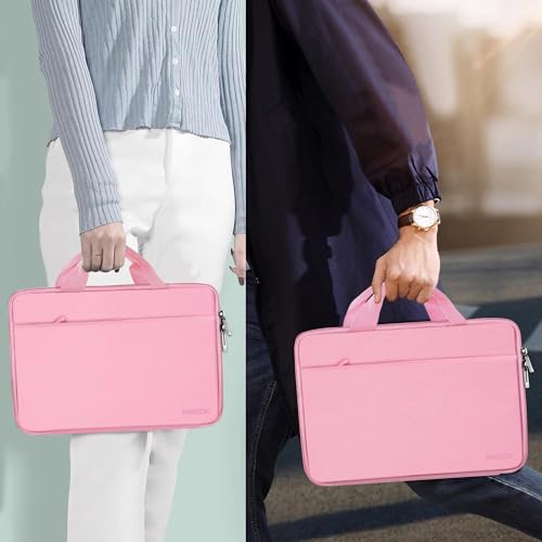 Image of Hseok Laptop Case 13.3-14 Inch Sleeve,TSA Shockproof Computer Handbag,Compatible with MacBook Neo /Pro 14 M5 /M4 /M3 /M2 /M1,All Models 13.3 inch MacBook Air /Pro,XPS 13 /14,Most 13-14 Notebooks,Pink