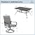 MFSTUDIO 7-Piece Outdoor Patio Dining Set, 6 Metal Dining Swivel Padded Chairs and Steel Frame Slat Larger Rectangular Table with 1.57" Umbrella Hole for Poolside, Porch, Backyard