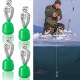 Copkim 4 Pack Depth Finder Ice Fishing Portable Depth Finder Clip-on Water Deep Gauge Instruments for Oceans Lakes Rivers or Coastal Waters(Green,Spring Clip)