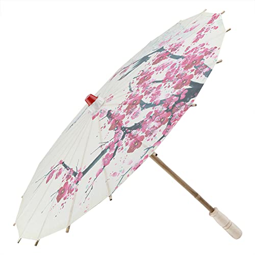 Zerodis Parapluie Fait à la Main en Papier huilé Motif Fleurs de Prunier Ombrelle Femme Parasol Parapluie Décor Photographie Prop Parapluie de Mariage Cadeau pour Copine Femme