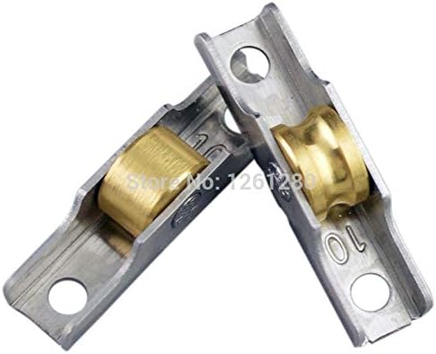 Window Roller Window Screen Roller Sliding Door Plastic Steel Window Pulley Aluminum Alloy Doors and Windows Wheel Muted Brass Roller Hardware -(ID: 8 Pcs; OD: Concave Wheel)