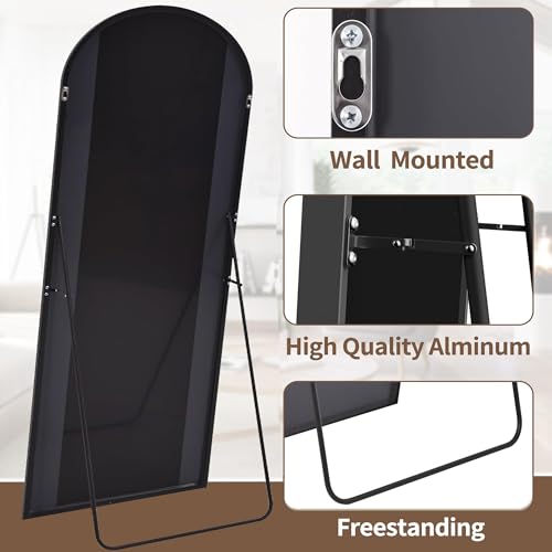 Image of OGCAU 71 inchx30 inch Arched Full Length Mirror, Floor Full Body Mirror, Black