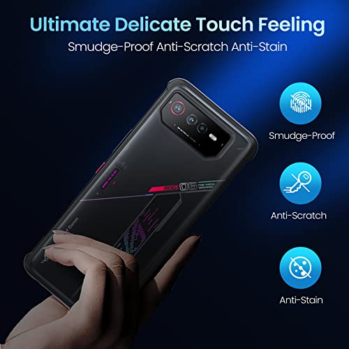 Eastcoo Slim Fit Case For Asus Rog Phone 6/6 Pro, Hard Frosted Pc Back + Black Bumper Edges Shockproof Anti-Scratched Translucent Case Cover For Rog Phone 6/6 Pro (2022) #TOP1