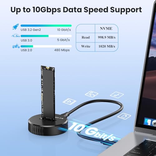 Cofre externo USB 3.1 para SSD M.2 NVMe compatible 2230-22110 miniatura 3