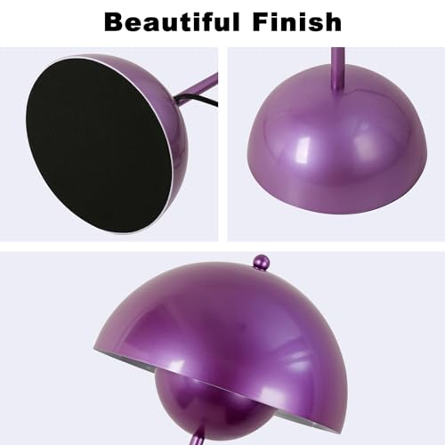Image of Mid-Century Modern Metal Bud Floor Lamp for Home and Office, Pearl Violet
