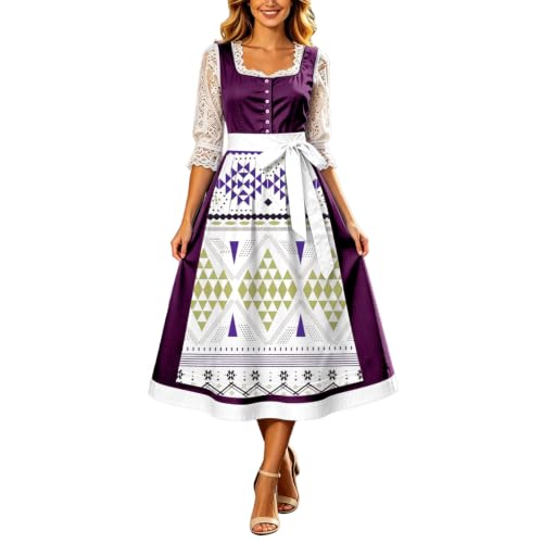 Robe Dirndl chic pour la Fête de la Bière avec son tablier élégant