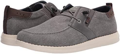 Nunn Bush Men's Brewski Moc Toe Slip-on Canvas Knit Loafer with Elastic Bungee, Gray, 11 Wide | Image 6