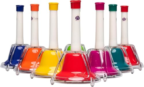 Fuzeau – 8 Cloches Musicales Colorées Pour Enfant – Dès 3 Ans – Instrument Musique Éducatif, Ludique Pour Éveil Musical – Apprentissage Premières Mélodies - À Secouer ou Frapper - Réf 70608
