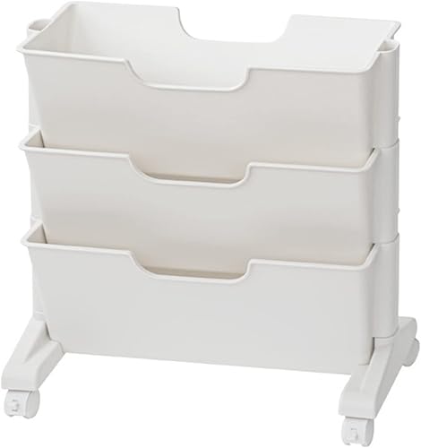 Miniatura 8 de Estantería móvil de 3 niveles, estantería móvil de 3 capas de capacidad, estantes de almacenamiento debajo del escritorio, organizador de libros