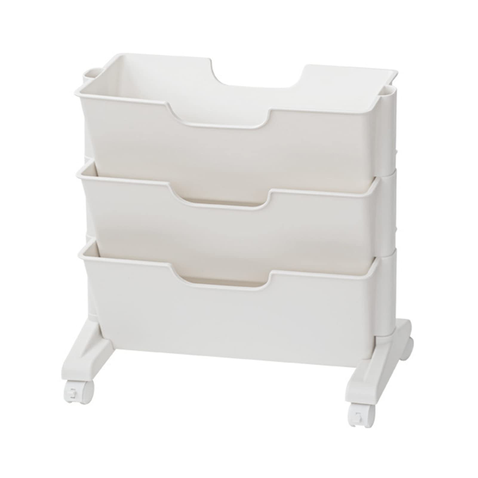 Alomejor Estantería móvil blanca de 3 capas de gran capacidad, rueda universal, material plástico para estudio, oficina, hogar, sala de estar, 36 libros, adecuado para libros de texto de secundaria