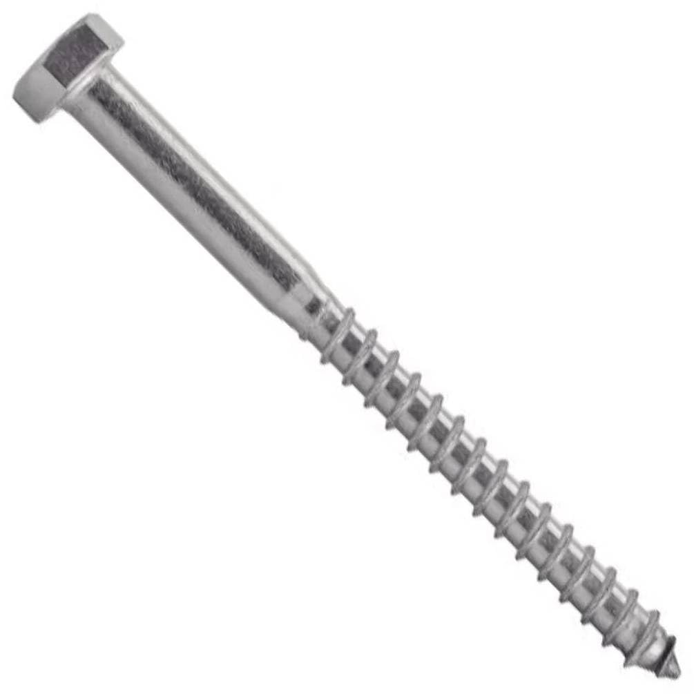 100 Vis à Bois Tête Hexagonale Tirefond 6 x 110 mm - DIN 571 - NFE25-607 - UNI 704 - Inox A2 - D-Work