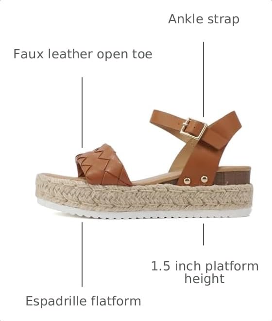 Image of Soda CLIP ~ Women Open Toe Ankle Strap Platform Espadrille Sandal | Casual Sandals
