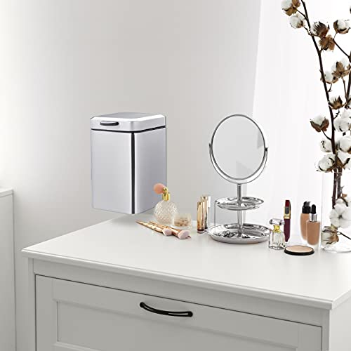 Cubo de basura rectangular de 3 litros de pared plateado con cierre silencioso 6