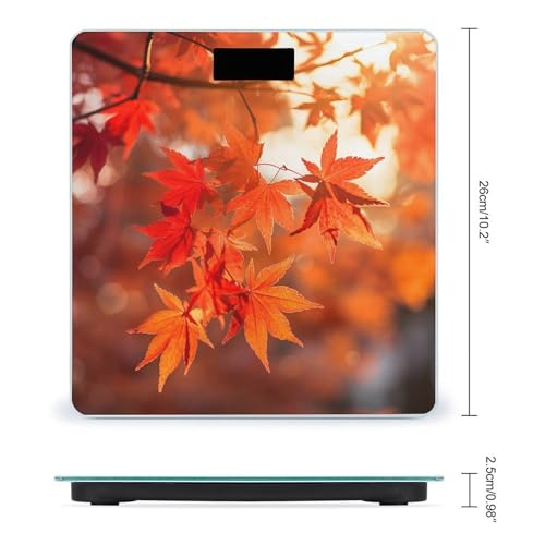 Báscula digital de baño con diseño hojas de arce miniatura 2