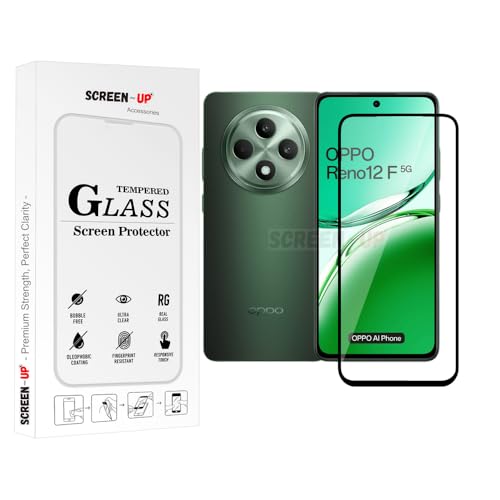 Image of ScreenUp Tempered Glass For Oppo Reno12 F 4G - Ultra Clear, 9H Scratch Resistant, Full Coverage, Easy Install Screen Protector