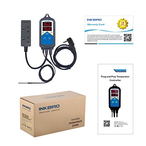Image of Inkbird ITC-306T Heating Temperature Controller Heating Thermostat Without Cooling Control Digital Timer Controller Dual Relays 24-hour Day Night Cycle Timer (ITC-306)
