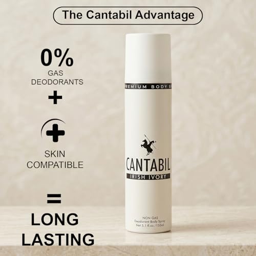 Image of Cantabil Irish Ivory, Burnt Brick, Silver Amber Unisex No Gas Deodorant Body Spray | Combo Of 3 X 150ml With Lemon, Citrus, Mint | Perfume Deo For Men & Women | Rakhi Gift for Brother
