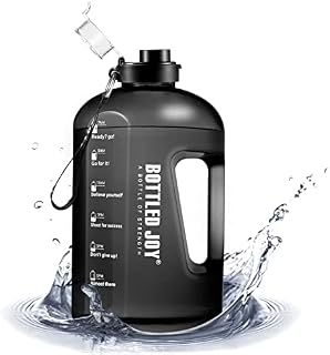 Micacron BOTTLED JOY Water Bottle, 1.5L Fitness Sports Water Bottle with Time Marker, Gym Water Bottle, Leak Proof BPA Free Drinking Water Bottle with Flip Cap for Outdoor Sports Gym Camping Hiking