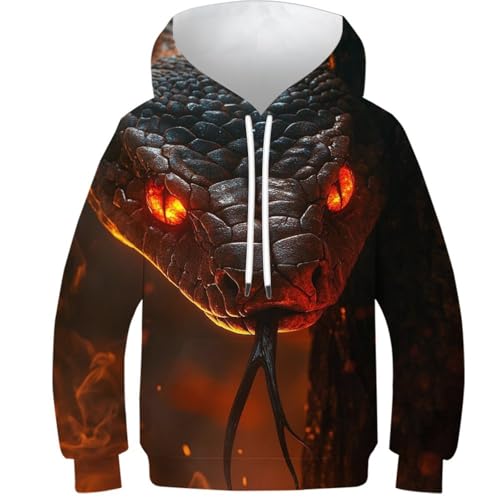 Sweat à capuche 3D serpent pour le collège et les loisirs des ados