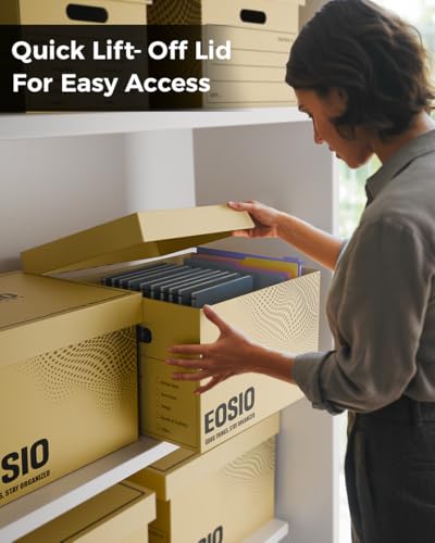 Image of Snap Box Heavy Duty Cardboard Storage Boxes with Lid [Pack of 1] 5-Layer Corrugated Moving Boxes with Handles, Tape-Free Easy Assembly, Organizer for Home, Office, Kitchen