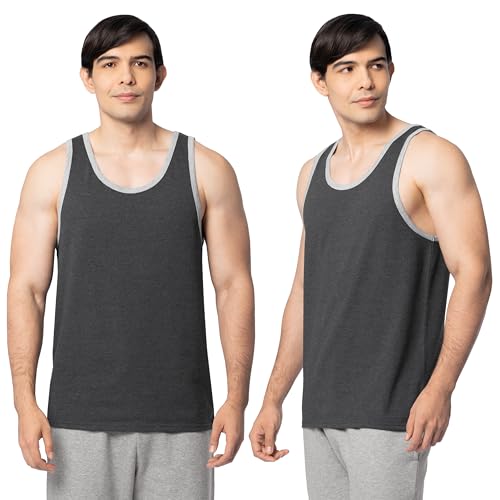 Image of Fruit of the Loom Men's Eversoft Cotton Sleeveless T Shirts, Breathable & Moisture Wicking with Odor Control, Sizes S-4X