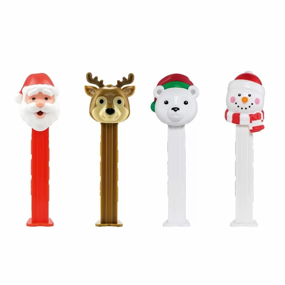 Noël Pez distributeur avec deux recharges (vendu à l'unité, un caractère aléatoire fourni)