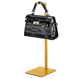 Josmimic Purse Holder Handbag Display Stand: Gold Hanger Rack for Bags, Purses, and Wreath, Adjustable Hook Stand for Tabletop, Closet, and Retail Use for Vendors