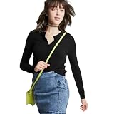 Wild Fable Women's Button-Front Cropped Cardigan - (as1, Alpha, x_l, Regular, Regular, Black)