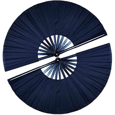 HONSHEN Folding Hand Fan with Bamboo for Women Men, Chinese Japanese Bamboo Fan Hand Fan for Festival, Dance, Gift, Performance, Decorations (Bamboo fan black 2p) Cover