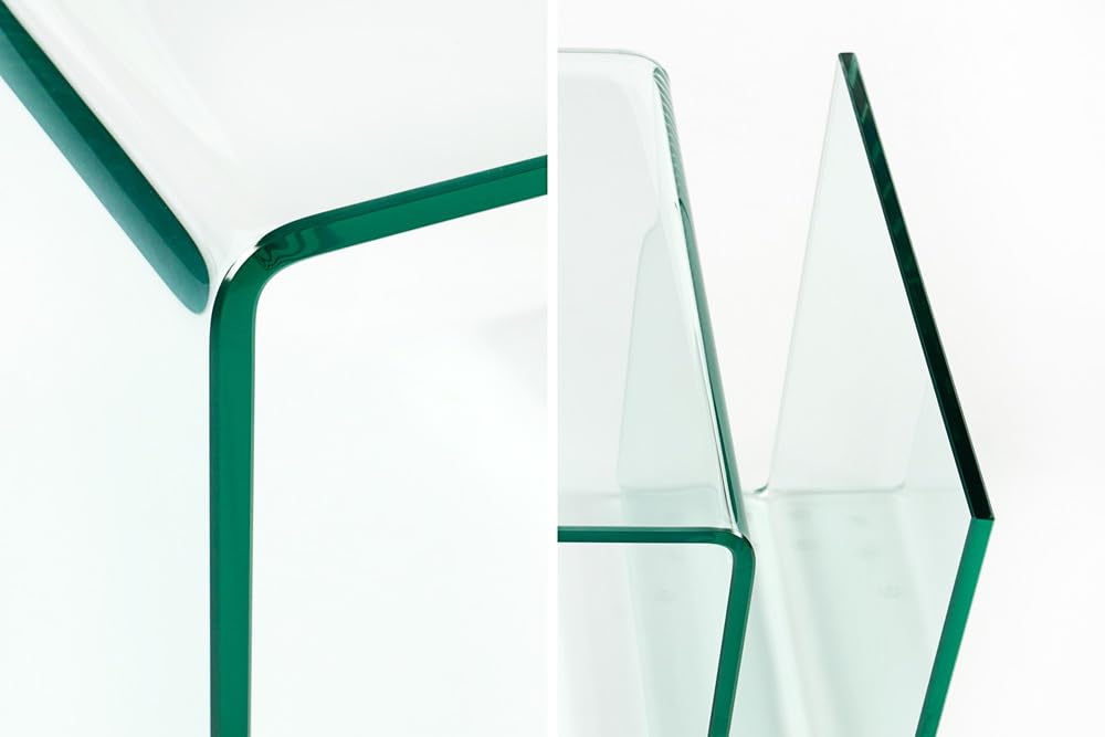 invicta INTERIOR Extravaganter Glas Couchtisch FANTOME Beistelltisch mit Ablagefach für Magazine transparent