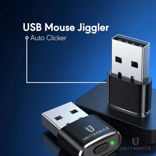 Image of USB Mouse Jiggler Auto Clicker - Undetectable Plug & Play Device to Prevent Sleep Mode | Keep Computer Active for Work Meetings Downloads (Black)