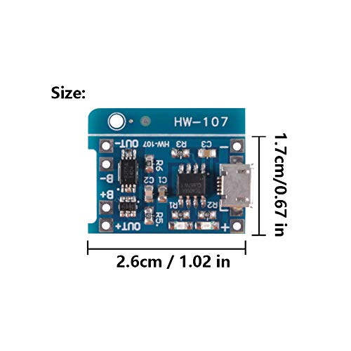Image of 6PCS TP4056 Micro USB Charging Module 5V 1A 18650 Lithium Battery Charging Board Power Charger Board Module with Protection Charger Module (Micro USB)