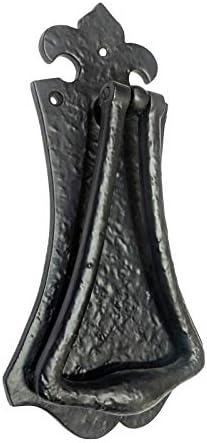 Adonai Hardware "Amoz" Black Antique Iron Door Knocker - Black Powder Coated