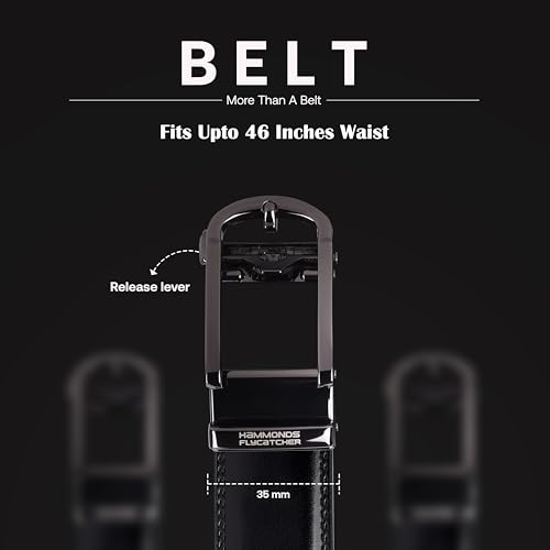 HAMMONDS FLYCATCHER Men's Black Leather Belt with Auto Brease Black - Image 5