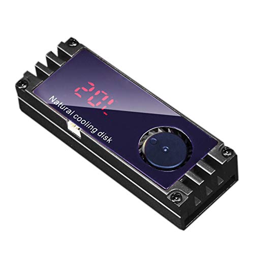 talogca SSD-Gehäuse Eingebauter Kühlventilator, DC 12V OLED-Bildschirm Kühlkörper Für Festplatte, M.2 2280 Hard Drive Cooler Cover